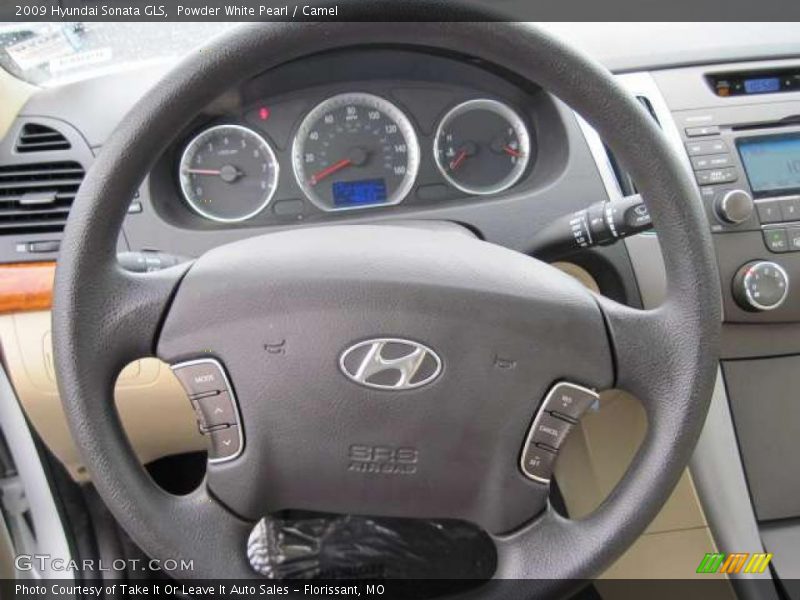 Powder White Pearl / Camel 2009 Hyundai Sonata GLS