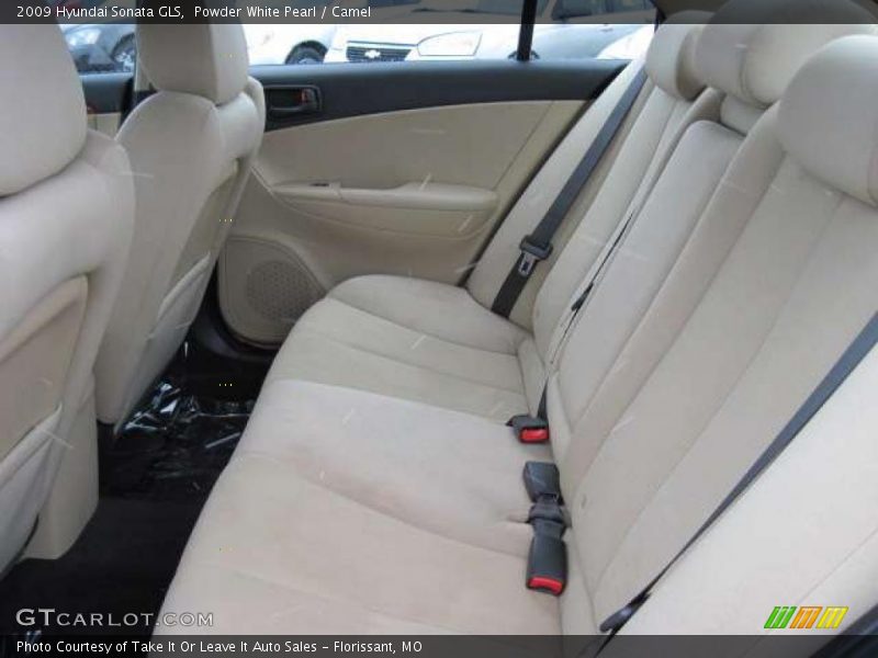 Powder White Pearl / Camel 2009 Hyundai Sonata GLS
