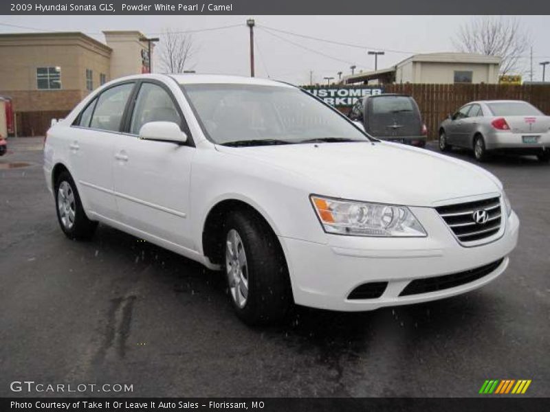 Powder White Pearl / Camel 2009 Hyundai Sonata GLS