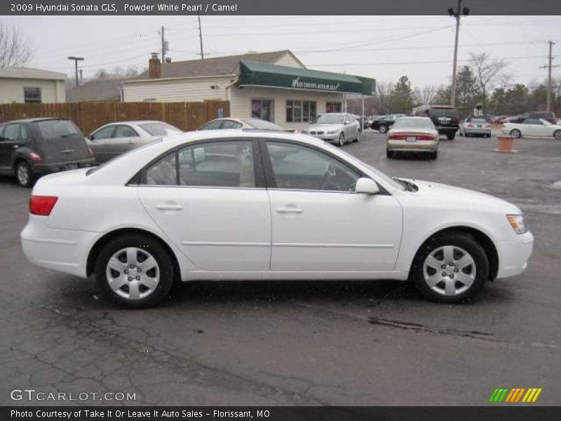 Powder White Pearl / Camel 2009 Hyundai Sonata GLS