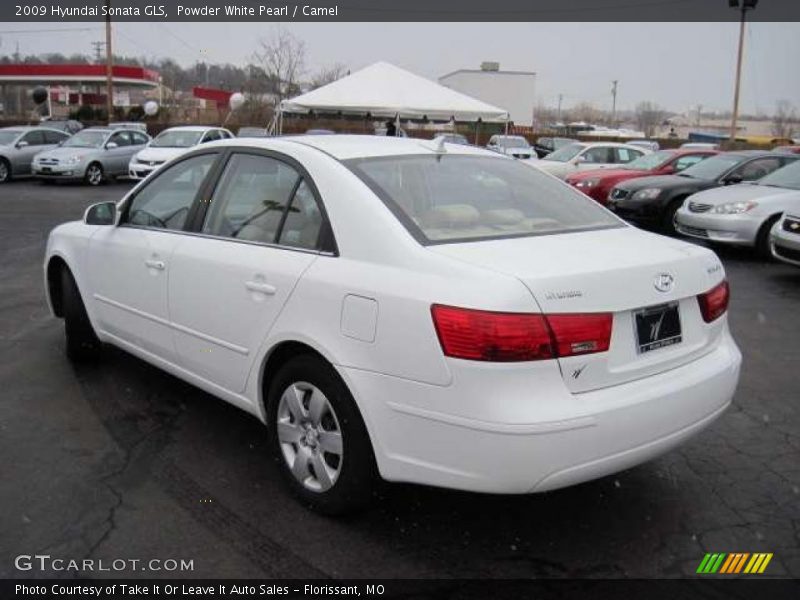 Powder White Pearl / Camel 2009 Hyundai Sonata GLS