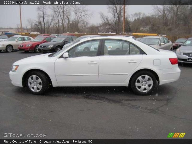 Powder White Pearl / Camel 2009 Hyundai Sonata GLS
