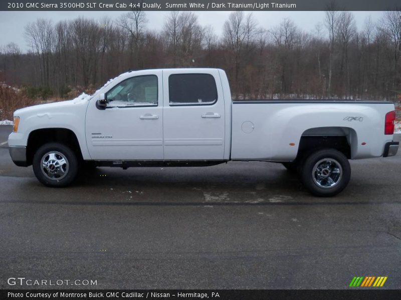 Summit White / Dark Titanium/Light Titanium 2010 GMC Sierra 3500HD SLT Crew Cab 4x4 Dually