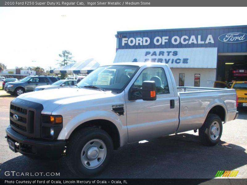 Ingot Silver Metallic / Medium Stone 2010 Ford F250 Super Duty XL Regular Cab