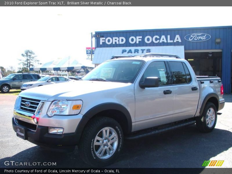 Brilliant Silver Metallic / Charcoal Black 2010 Ford Explorer Sport Trac XLT