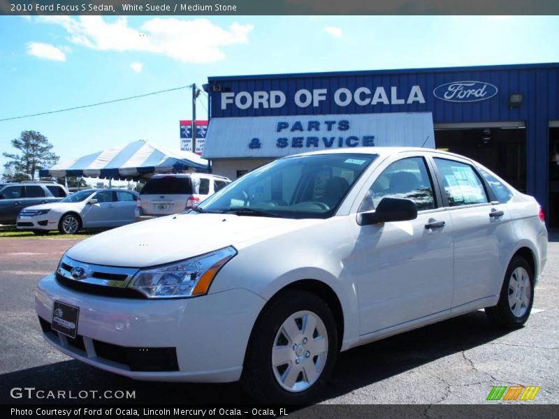 White Suede / Medium Stone 2010 Ford Focus S Sedan