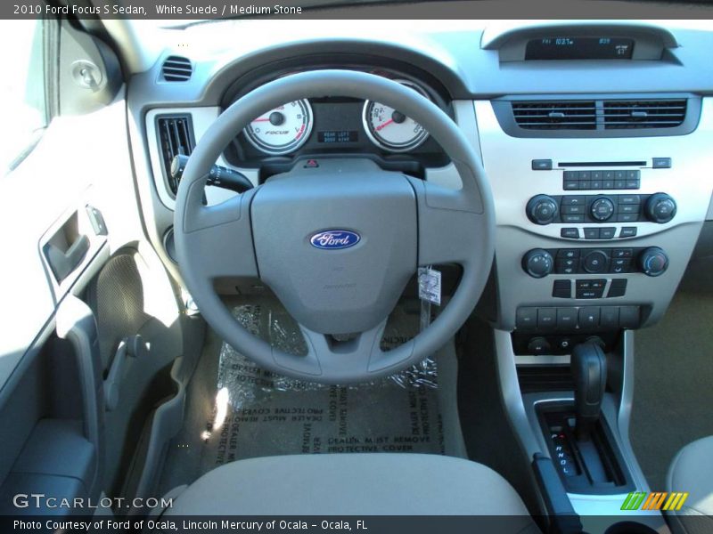 White Suede / Medium Stone 2010 Ford Focus S Sedan