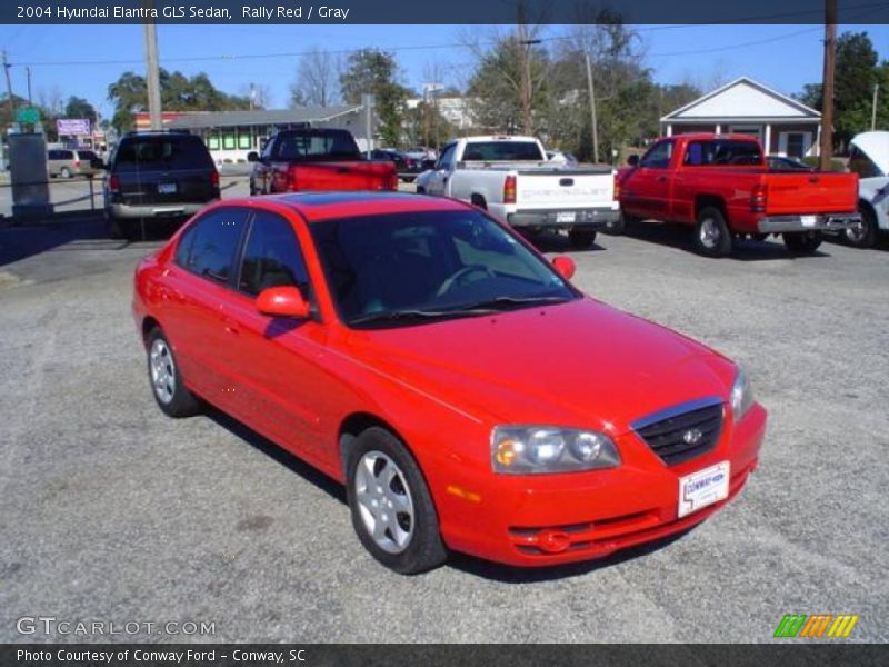 Rally Red / Gray 2004 Hyundai Elantra GLS Sedan