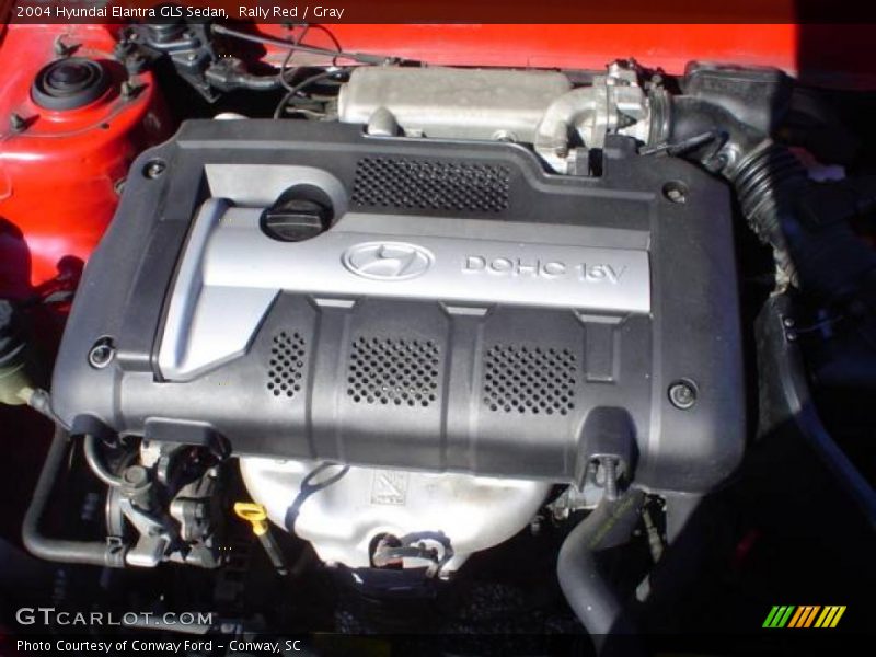 Rally Red / Gray 2004 Hyundai Elantra GLS Sedan