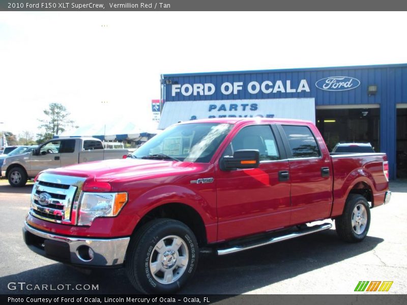 Vermillion Red / Tan 2010 Ford F150 XLT SuperCrew