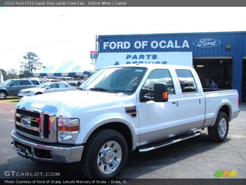 Oxford White / Camel 2010 Ford F250 Super Duty Lariat Crew Cab