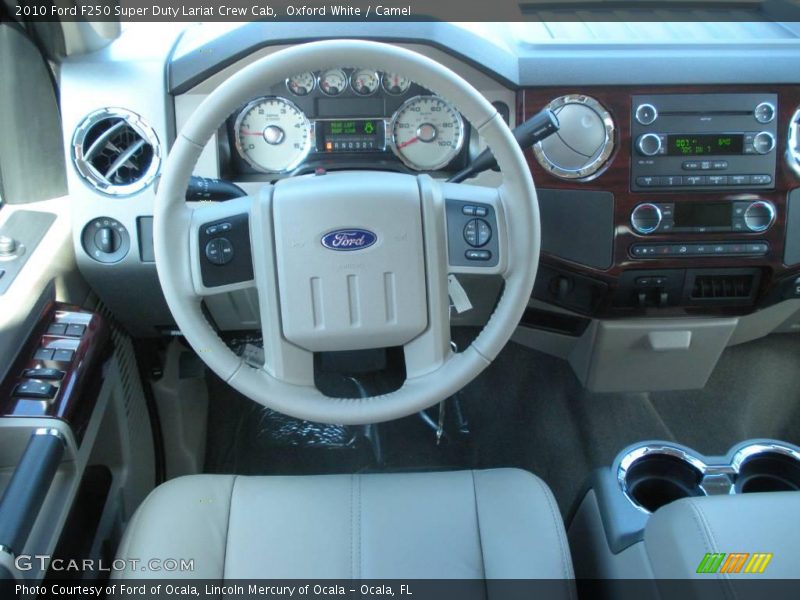 Oxford White / Camel 2010 Ford F250 Super Duty Lariat Crew Cab