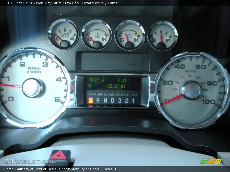 Oxford White / Camel 2010 Ford F250 Super Duty Lariat Crew Cab
