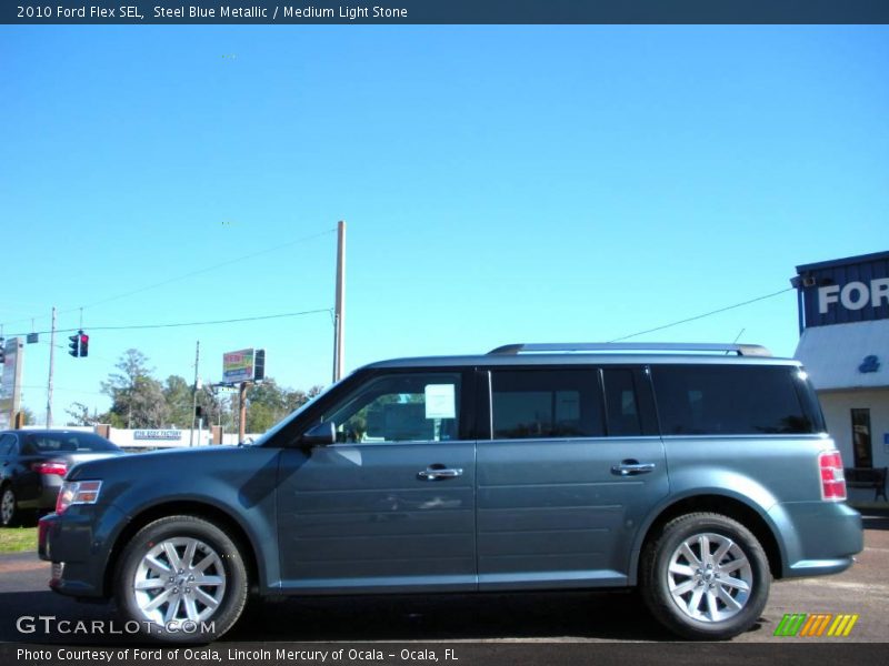 Steel Blue Metallic / Medium Light Stone 2010 Ford Flex SEL