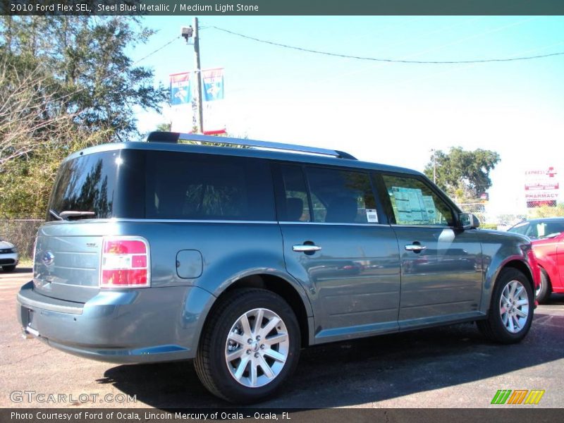 Steel Blue Metallic / Medium Light Stone 2010 Ford Flex SEL