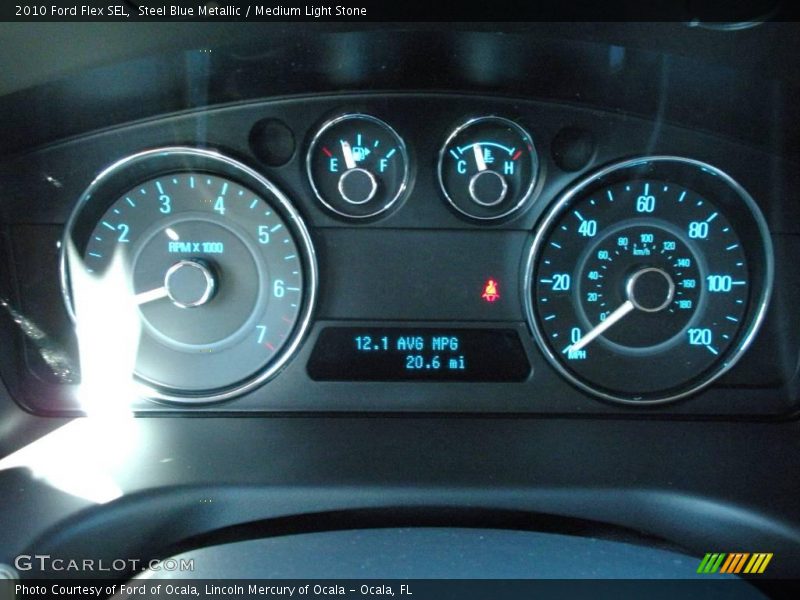 Steel Blue Metallic / Medium Light Stone 2010 Ford Flex SEL