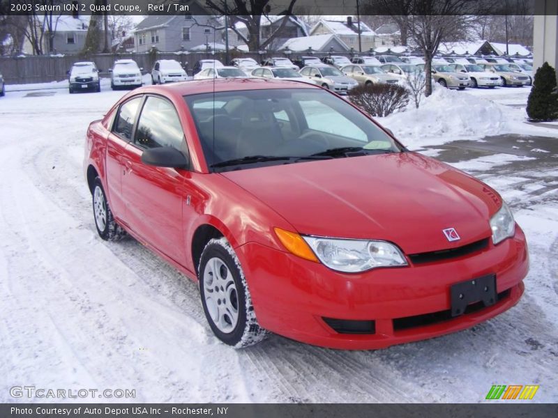 Red / Tan 2003 Saturn ION 2 Quad Coupe