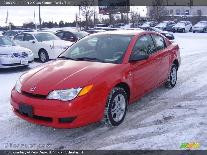 Red / Tan 2003 Saturn ION 2 Quad Coupe