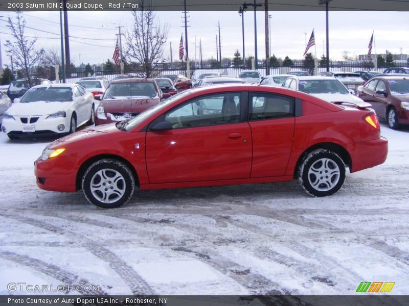 Red / Tan 2003 Saturn ION 2 Quad Coupe