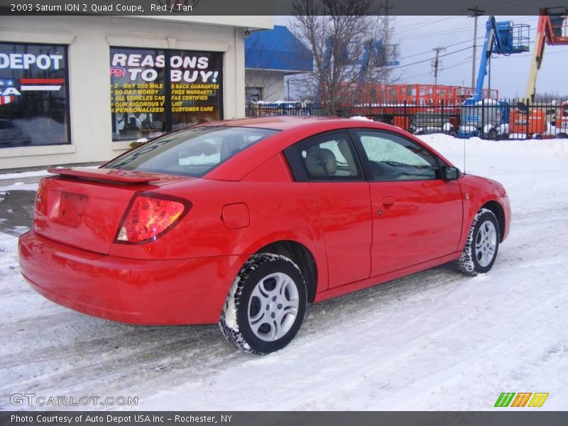Red / Tan 2003 Saturn ION 2 Quad Coupe