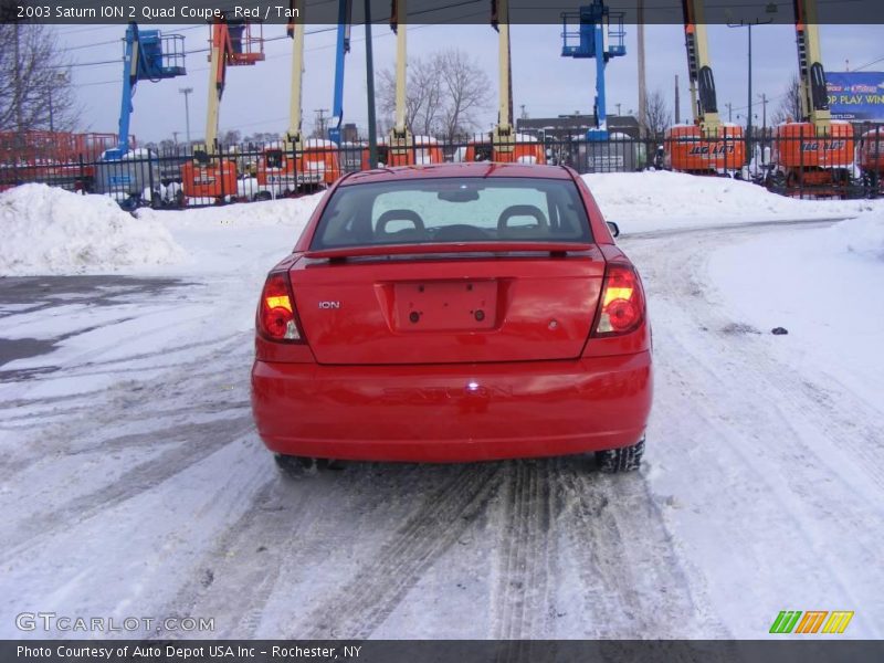 Red / Tan 2003 Saturn ION 2 Quad Coupe