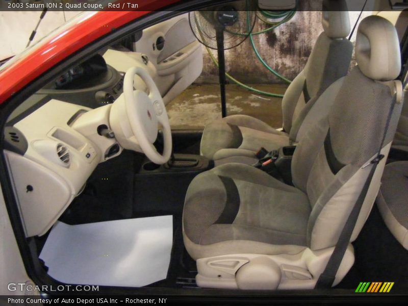 Red / Tan 2003 Saturn ION 2 Quad Coupe
