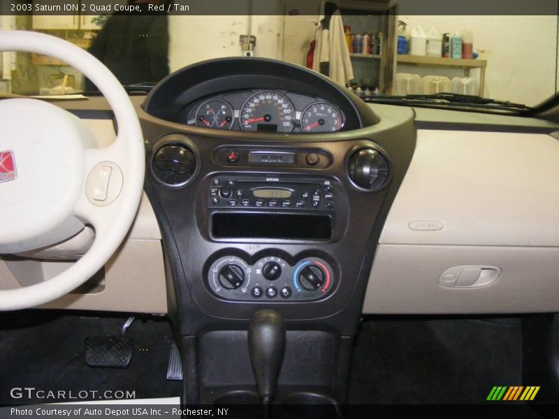 Red / Tan 2003 Saturn ION 2 Quad Coupe