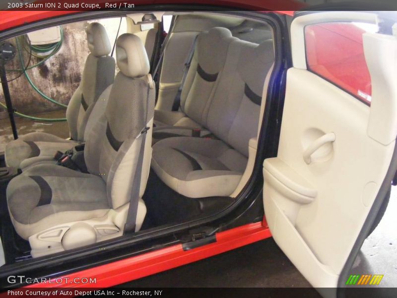 Red / Tan 2003 Saturn ION 2 Quad Coupe