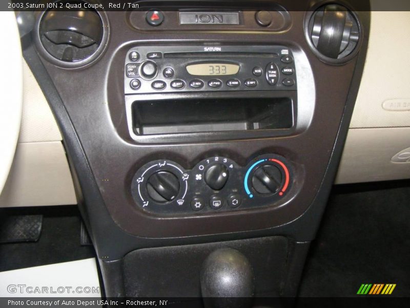 Red / Tan 2003 Saturn ION 2 Quad Coupe