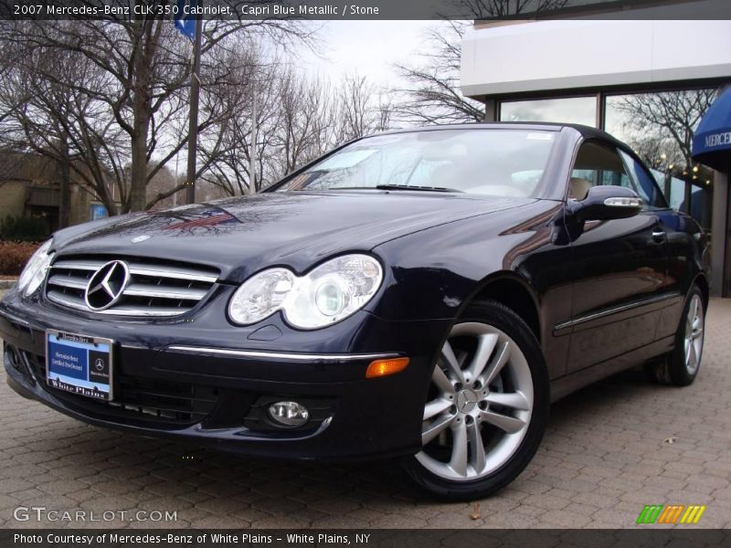 Capri Blue Metallic / Stone 2007 Mercedes-Benz CLK 350 Cabriolet