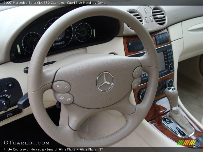 Capri Blue Metallic / Stone 2007 Mercedes-Benz CLK 350 Cabriolet