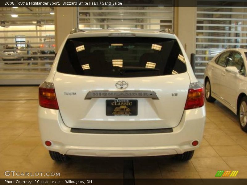 Blizzard White Pearl / Sand Beige 2008 Toyota Highlander Sport