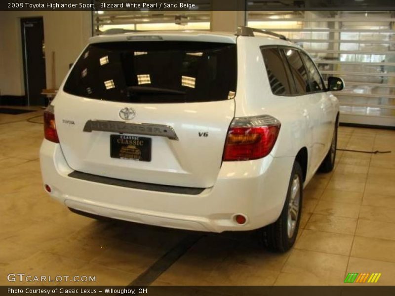 Blizzard White Pearl / Sand Beige 2008 Toyota Highlander Sport