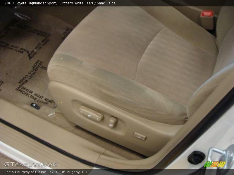 Blizzard White Pearl / Sand Beige 2008 Toyota Highlander Sport