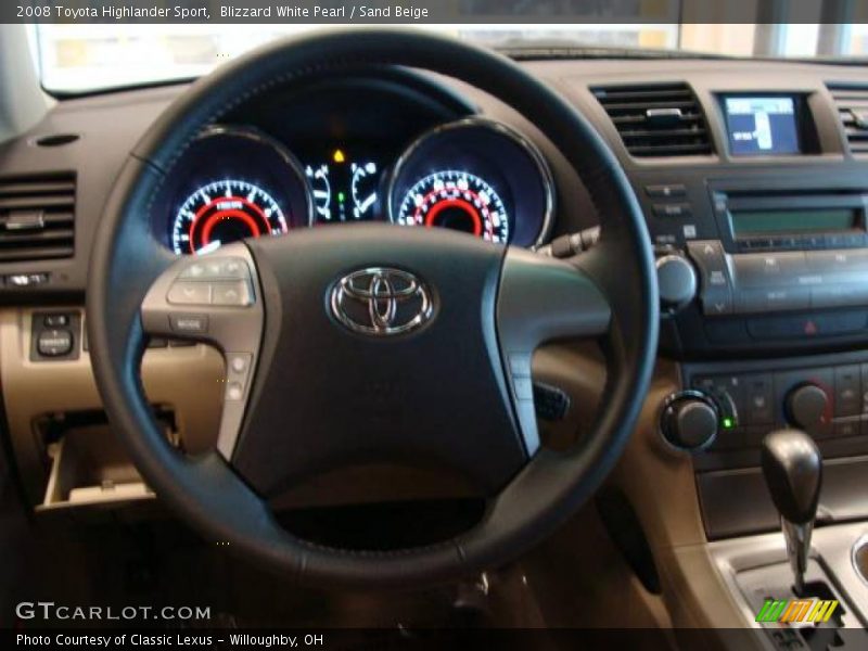 Blizzard White Pearl / Sand Beige 2008 Toyota Highlander Sport