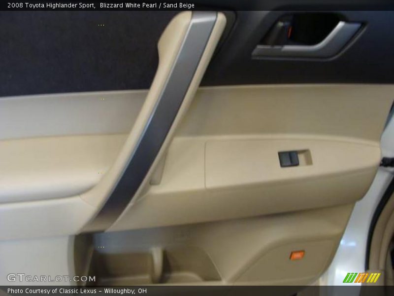 Blizzard White Pearl / Sand Beige 2008 Toyota Highlander Sport