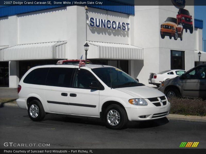 Stone White / Medium Slate Gray 2007 Dodge Grand Caravan SE