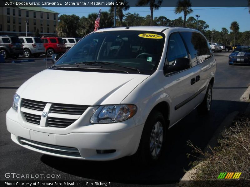 Stone White / Medium Slate Gray 2007 Dodge Grand Caravan SE