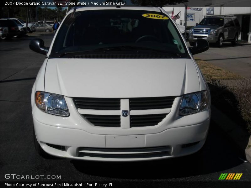 Stone White / Medium Slate Gray 2007 Dodge Grand Caravan SE