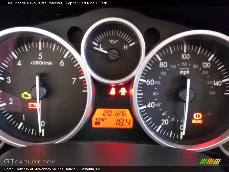 Copper Red Mica / Black 2006 Mazda MX-5 Miata Roadster