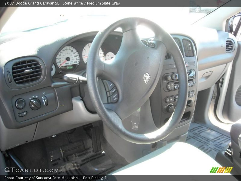 Stone White / Medium Slate Gray 2007 Dodge Grand Caravan SE