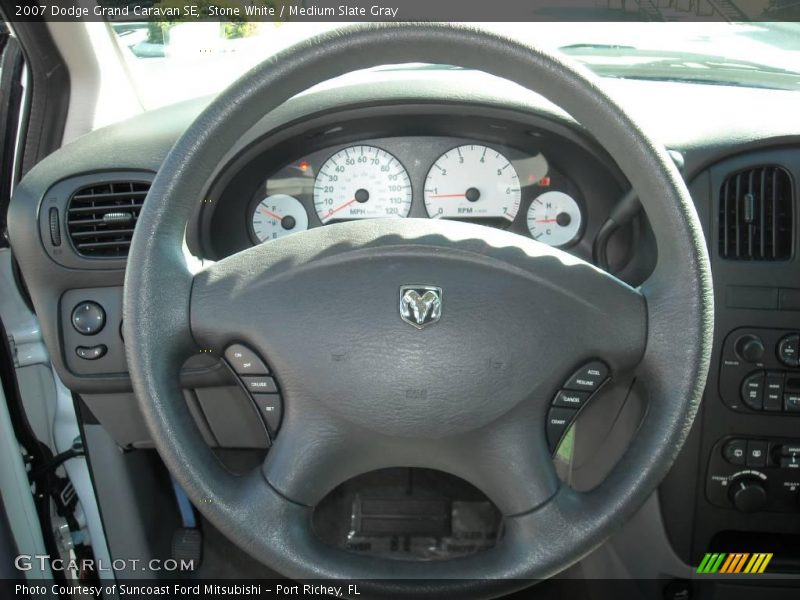 Stone White / Medium Slate Gray 2007 Dodge Grand Caravan SE
