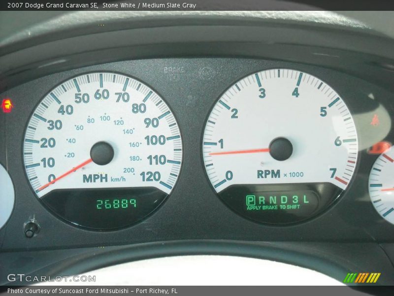 Stone White / Medium Slate Gray 2007 Dodge Grand Caravan SE
