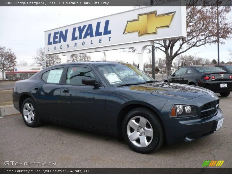 Steel Blue Metallic / Dark Slate Gray 2008 Dodge Charger SE