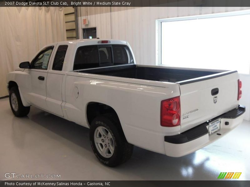 Bright White / Medium Slate Gray 2007 Dodge Dakota SLT Club Cab