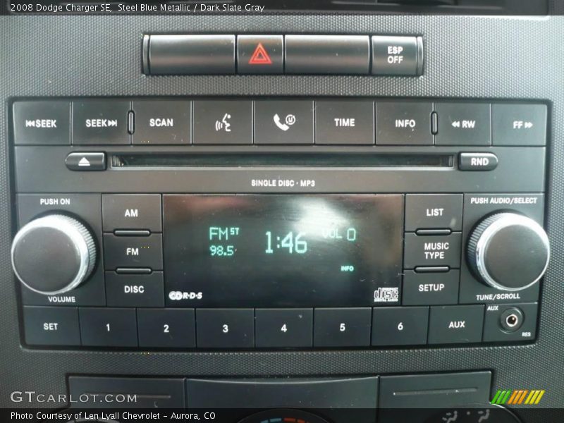 Steel Blue Metallic / Dark Slate Gray 2008 Dodge Charger SE