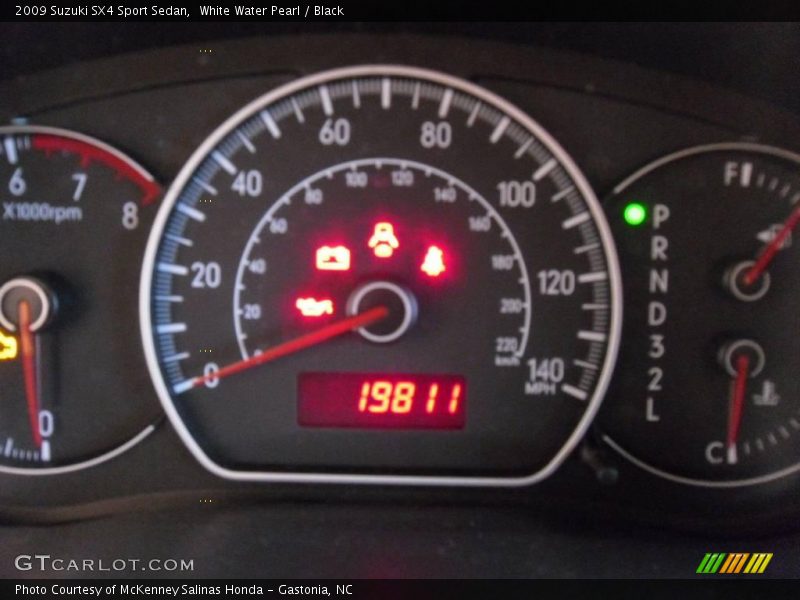 White Water Pearl / Black 2009 Suzuki SX4 Sport Sedan