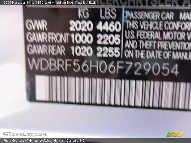 Iridium Silver Metallic / Black 2006 Mercedes-Benz C 350 Luxury