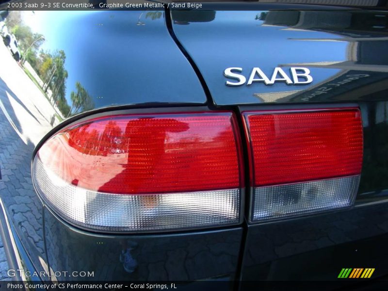 Graphite Green Metallic / Sand Beige 2003 Saab 9-3 SE Convertible