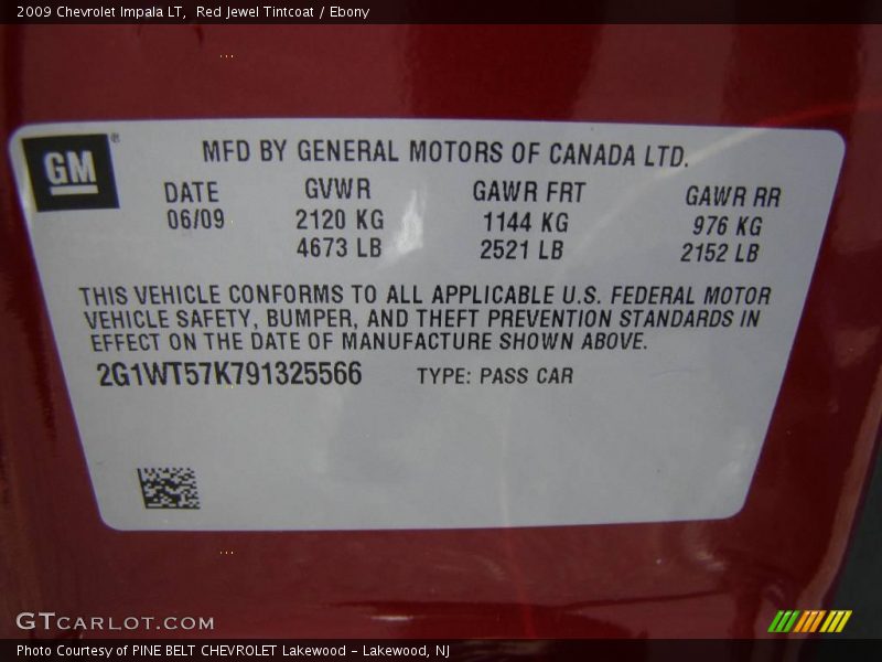 Red Jewel Tintcoat / Ebony 2009 Chevrolet Impala LT